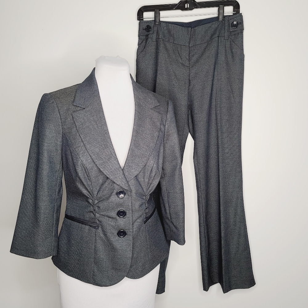 The Limited Pantsuit Trousers and Blazer in Blue Grey Size M, Medium Business
